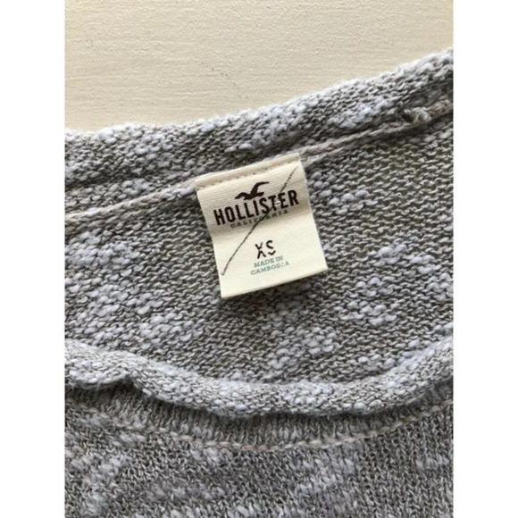 Hollister Crew Neck Burnout Pocket Sweater Tan XS - Picture 5 of 5